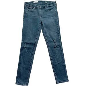 Adriano Goldschmied Women Sz 27R Black Stevie Ankle Slim Straight Denim Jeans